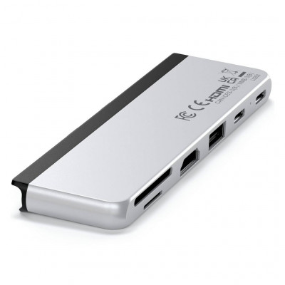 Хаб двойной Satechi Dual USB-C Hub For Surface Pro 9 серебристый (ST-HSP9P)
