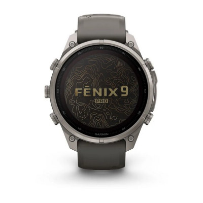 Garmin Fenix 9 Pro 47 мм Solar inReach Titanium with Pebble Gray/Silver Gray Silicone Band (010-04338-00)