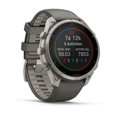 Garmin Fenix 9 Pro 47 мм Solar inReach Titanium with Pebble Gray/Silver Gray Silicone Band (010-04338-00)