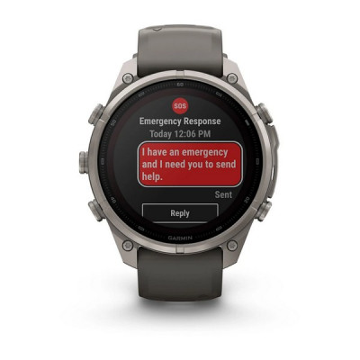 Garmin Fenix 9 Pro 47 мм Solar inReach Titanium with Pebble Gray/Silver Gray Silicone Band (010-04338-00)