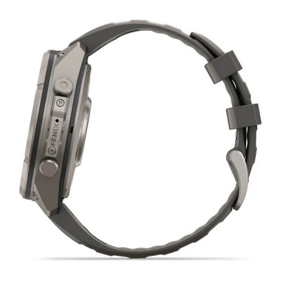 Garmin Fenix 9 Pro 47 мм Solar inReach Titanium with Pebble Gray/Silver Gray Silicone Band (010-04338-00)