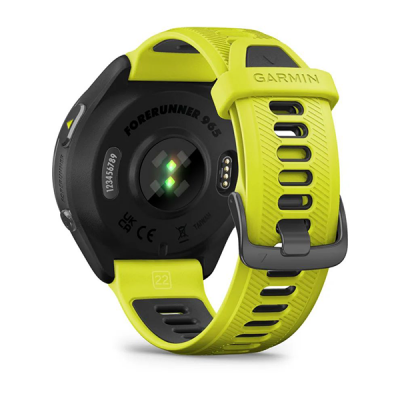 Умные часы Garmin Forerunner 965 – черные, темно-серый DLC титановый безель, с желто-черным ремешком