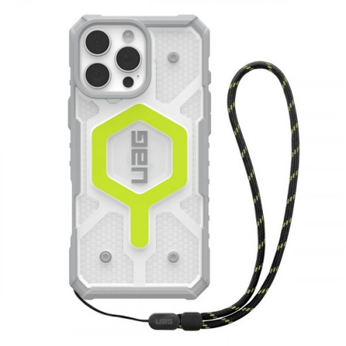 Чехол + ремешок UAG Pathfinder для iPhone 16 Pro Max неон (Active Neon Lanyard) 1144651BV01