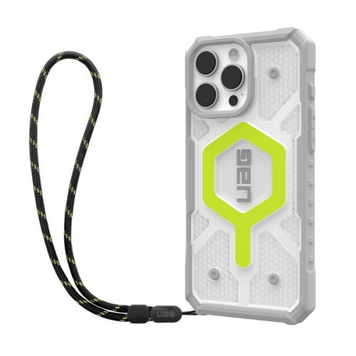 Чехол + ремешок UAG Pathfinder для iPhone 16 Pro Max неон (Active Neon Lanyard) 1144651BV01