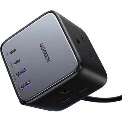 Сетевое зарядное устройство Ugreen CD268 DigiNest Cube 65W 2*USB-C/2*USB-A (60113) серый космос