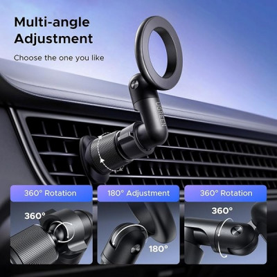 Автомобильный магнитный держатель для телефона Ugreen LP923 Air Vent Magnetic Car Phone Mount (65185) серый космос