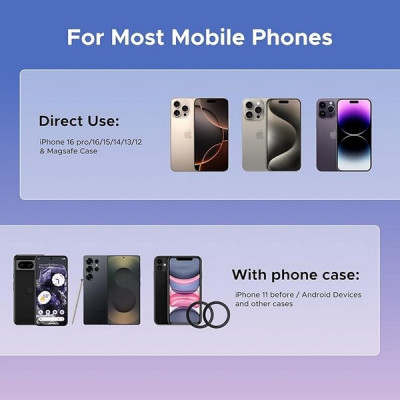 Автомобильный магнитный держатель для телефона Ugreen LP923 Air Vent Magnetic Car Phone Mount (65185) серый космос