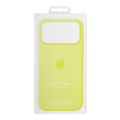 Чехол Apple Silicone Case для iPhone 17 Pro Max с MagSafe (MGFM4) Neon Yellow
