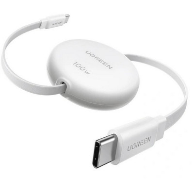 Кабель выдвижной Ugreen L531 USB-C - USB-C 1м 100W (95673) White