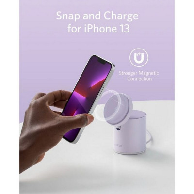 Беспроводное зарядное устройство Anker 623 Magnetic Wireless Charger (B25682V1) Violet