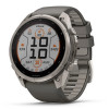 Garmin Fenix 9 Pro 51 мм Solar Titanium with Pebble Gray/Silver Gray Silicone Band (010-04339-05)