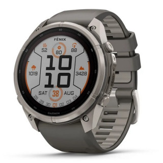 Garmin Fenix 9 Pro 51 мм Solar Titanium with Pebble Gray/Silver Gray Silicone Band (010-04339-05/010-04339-06)