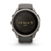 Garmin Fenix 9 Pro 51 мм Solar Titanium with Pebble Gray/Silver Gray Silicone Band (010-04339-05)