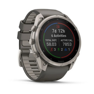 Garmin Fenix 9 Pro 51 мм Solar Titanium with Pebble Gray/Silver Gray Silicone Band (010-04339-05/010-04339-06)