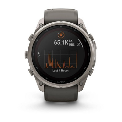 Garmin Fenix 9 Pro 51 мм Solar Titanium with Pebble Gray/Silver Gray Silicone Band (010-04339-05)