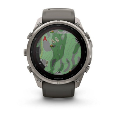 Garmin Fenix 9 Pro 51 мм Solar Titanium with Pebble Gray/Silver Gray Silicone Band (010-04339-05)
