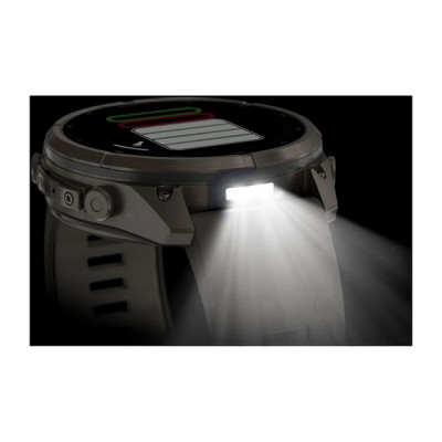 Garmin Fenix 9 Pro 51 мм Solar Titanium with Pebble Gray/Silver Gray Silicone Band (010-04339-05)