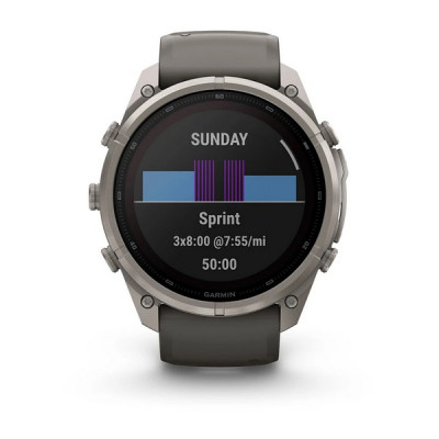 Garmin Fenix 9 Pro 51 мм Solar Titanium with Pebble Gray/Silver Gray Silicone Band (010-04339-05)