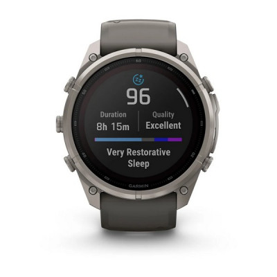 Garmin Fenix 9 Pro 51 мм Solar Titanium with Pebble Gray/Silver Gray Silicone Band (010-04339-05)