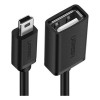 Переходник Ugreen US249 Mini USB 5Pin Male - USB 2.0 A Female OTG Cable 10 см (10383) черный