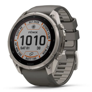 Garmin Fenix 9 Pro 51 мм Solar inReach Titanium with Pebble Gray/Silver Gray Silicone Band (010-04339-00/010-04339-01)