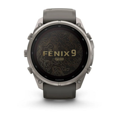 Garmin Fenix 9 Pro 51 мм Solar inReach Titanium with Pebble Gray/Silver Gray Silicone Band (010-04339-00)