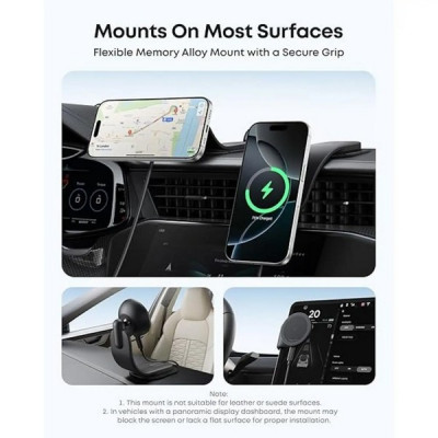 Автомобильное зарядное устройство Anker Magnetic Wireless Car Charger 15W (B2216H11)