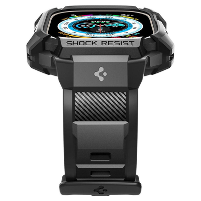 Чехол с ремешком Spigen Rugged Armor Pro для Apple Watch Ultra 49 мм, (ACS05460) черный