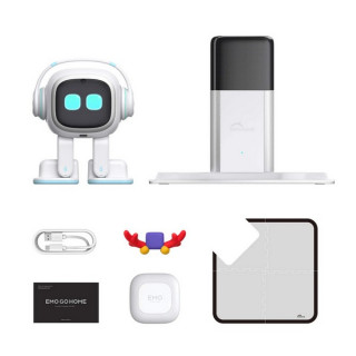 Умный робот EMO Go Home AI Desktop Pet Robot + беспроводная станция GO HOME (White)