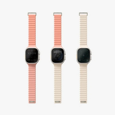 ​Ремень силиконовый Uniq REVIX EVO для Apple Watch 49/45/44/42MM розовый/слоновая кость (CREPE PINK/IVORY) 49MM-REVECPNKIVY