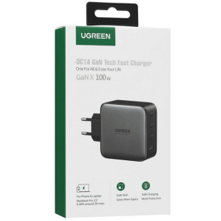Сетевое зарядное устройство Ugreen CD226 Nexode 100W USB-A+3*USB-C GaN (40747) черный