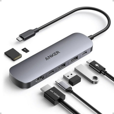 Хаб Anker Nano 7-in-1 USB-C Hub (A83D2HA1) Silver