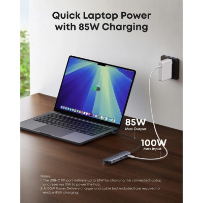 Хаб Anker Nano 7-in-1 USB-C Hub (A83D2HA1) Silver