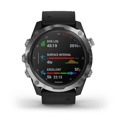 Умные часы Garmin Descent Mk2 стальные с черным ремешком 010-02132-10