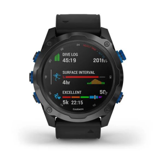 Умные часы Garmin Descent MK2I титановые с DLC-покрытием и черным ремешком 010-02132-11