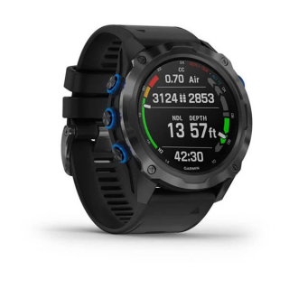 Умные часы Garmin Descent MK2I титановые с DLC-покрытием и черным ремешком 010-02132-11