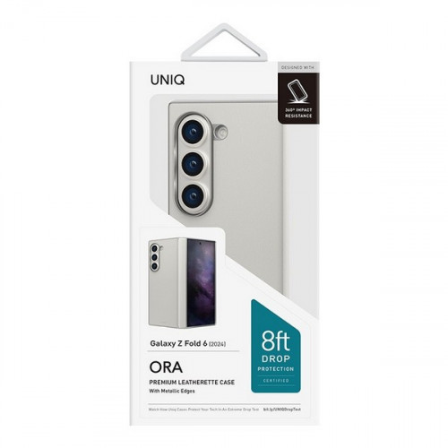 Чехол Uniq ORA Premium leatherette для Galaxy Z Fold6 Cream (GZFOLD6HYB-ORACRM)