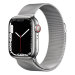 Apple Watch Series 7 GPS + Cellular 41mm Silver Stainless Steel Case with Milanese Loop (Silver)