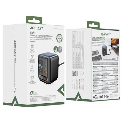 Сетевое зарядное устройство Acefast Z10 Desktop Power Station 100W 3xUSB-C&USB-A (AF-Z10-BK) Black