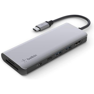 USB-концентратор Belkin USB-C 7in1 Multiport Dock (AVC009btSGY), серый