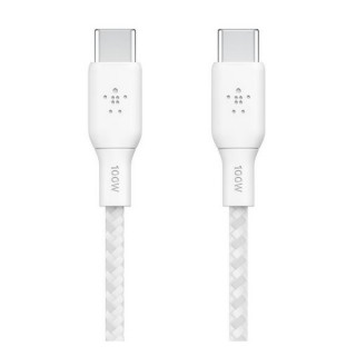 Кабель Belkin Boost Charge Braided USB-C - USB-C, 2 м, нейлон, белый (CAB014bt2MWH)