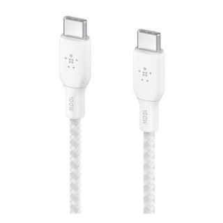Кабель Belkin Boost Charge Braided USB-C - USB-C, 2 м, нейлон, белый (CAB014bt2MWH)