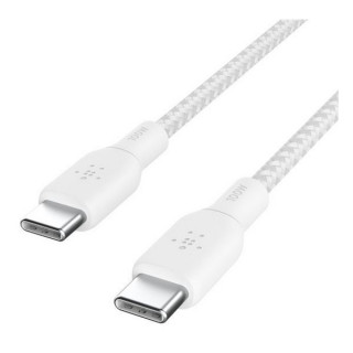 Кабель Belkin Boost Charge Braided USB-C - USB-C, 2 м, нейлон, белый (CAB014bt2MWH)