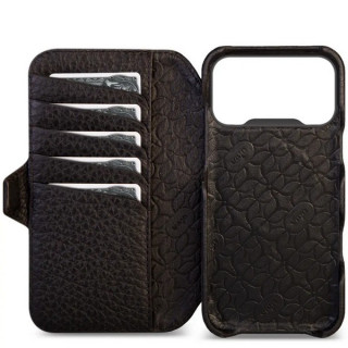 Чехол книжка/бумажник из кожи Vaja Wallet для iPhone 17 Pro Max 6.9" V-Mag Floater Black