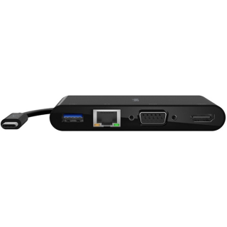 Адаптер Belkin USB-C - Ethernet, HDMI, VGA, USB-A, (AVC005BTBK), черный