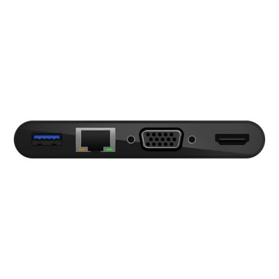 Адаптер Belkin USB-C - Ethernet, HDMI, VGA, USB-A, (AVC005BTBK), черный