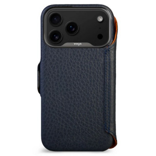 Чехол книжка/бумажник из кожи Vaja Wallet для iPhone 17 Pro Max 6.9" V-Mag Floater Indigo