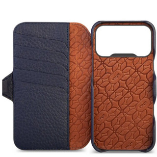 Чехол книжка/бумажник из кожи Vaja Wallet для iPhone 17 Pro Max 6.9" V-Mag Floater Indigo