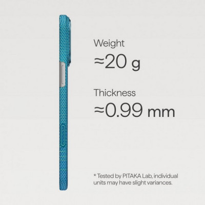 Чехол Pitaka Ultra-Slim Case для iPhone 17 6.3" (KI1702AG) Lucid Blue