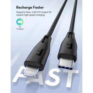 Кабель RAVPower MFI USB-C to Lightning, 1.2 м (RP-CB1017, RP-PC1017), розовый